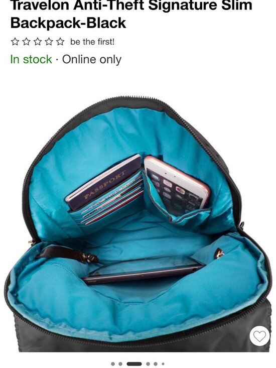 TRAVELON SLIM BACKPACK BRAND NEW main image 4